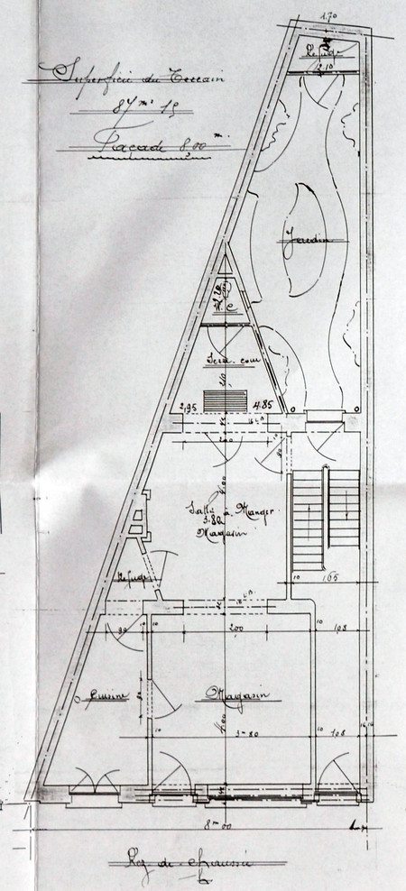 Projet de plan, rue de Jérusalem 27-29, Schaerbeek, 1907.
