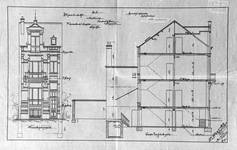 Lutherstraat 8, Brussel Uitbreiding Oost, niet uitgevoerd ontwerp, opstand en langsdoorsnede, SAB/OW 15242 (1902).