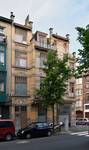 Rue Peter Benoit 2-4 et chaussée de Wavre 517-519, Etterbeek, façade côté chaussée (© APEB, photo 2016).