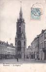 Grand-Place, Tournai, carte postale ancienne, ca 1906 ; marquise du n<sup>o</sup> 74 à droite (www.delcampe.be).