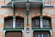 Rue Saint-Quentin 30, Bruxelles Extension Est, encorbellement du balcon (© APEB, photo 2015).