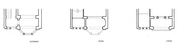 Voorontwerp voor een huis, Tervurenlaan, Sint-Pieters-Woluwe, grondplannen, details (Archives UCL, Faculté LOCI/Fonds des Instituts Saint-Luc/T. Debecker et M. Druine).