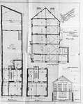 Chaussée de Louvain 282-284, Bruxelles Extension Est, plans des niveaux et coupe longitudinale de la maison, élévation de l’atelier arrière, AVB/TP 14988 (1903).