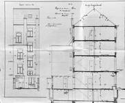 Leuvensesteenweg 332-334, Brussel Uitbreiding Oost, opstand achtergevel en langsdoorsnede, SAB/OW 14991 (1904).