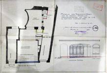 Mutuelle des syndicats réunis, Rue de Laeken 35-37, Bruxelles, plan et élévation du rez‐de‐chaussée du 35 rue de Laeken, AVB TP 29 171 (1924)