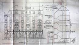 Avenue de la Brabançonne 82, Schaerbeek, élévation et coupe, ACS/Urb. 26-82 (1908).