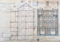 Wijnheuvelenstraat 53-55 en 57-59, Schaarbeek, langsdoorsnede en opstand, GAS/DS 58-53-59 (1907).