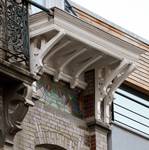 Rue Saint-Quentin 32, Bruxelles Extension Est, corniche (© APEB, photo 2015).