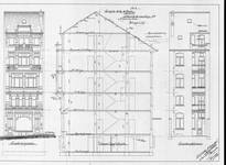 Chaussée de Louvain 231, Saint-Josse-ten-Noode, élévations avant et arrière et coupe longitudinale, ACSJ/Urb. 6430 (1903).