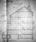 Boulevard des Déportés 34 et 36, Tournai, coupe longitudinale, AET/Ville de Tournai/Voirie 19347/Plans 4895 (1907).