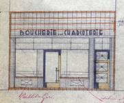 Rue Josaphat 338-340, Schaerbeek, projet de nouvelle devanture, état projeté, ACS/Urb. 176-63 (1950).